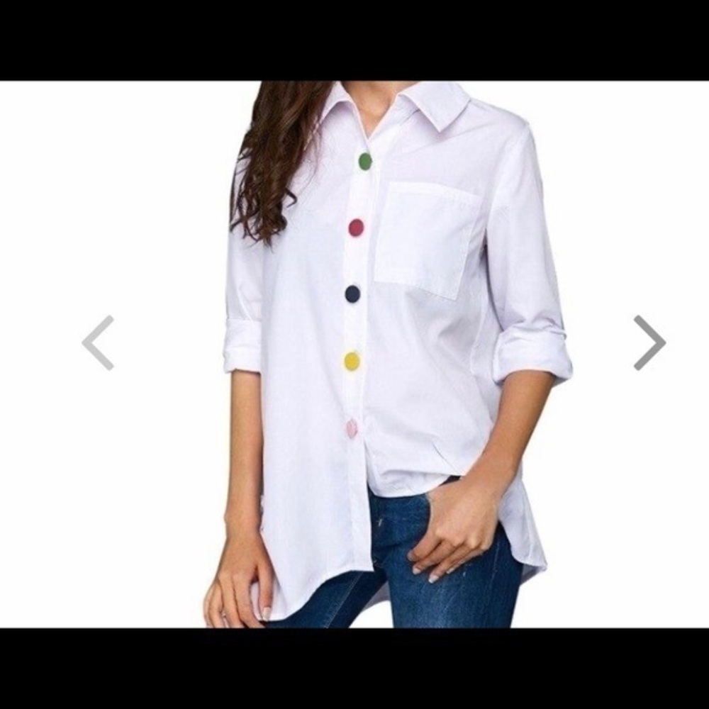 Fun Button Down Asymmetrical Blouse - image 2